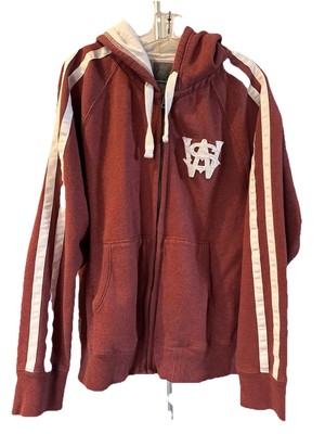 Slade Wilder Hoodie Mens XL Y2K Maroon Full Zip Jacket Hollister Style Stripe