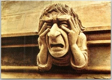 Oxford England New College Bell Tower Carvings Stone Gargoyle Design Postcard