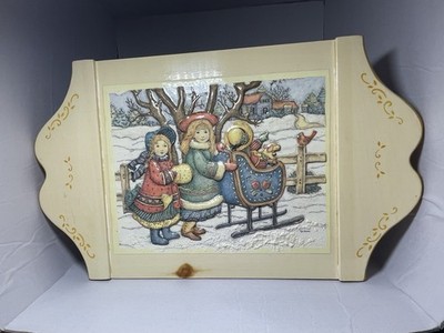 Vintage Winter Horse Sleigh Print Artwork Holiday Scene Wall Decor 13x8 Blowers