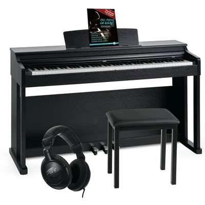 88 Touches Clavier Piano Numerique Electrique avec 3 Pedales Banc et Casque Noir - Photo 1/4