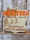 VINTAGE HOOTERS PORCELAIN SIGN OLD RESTAURANT BAR HAMBURGERS FEMALE WAITRESSES