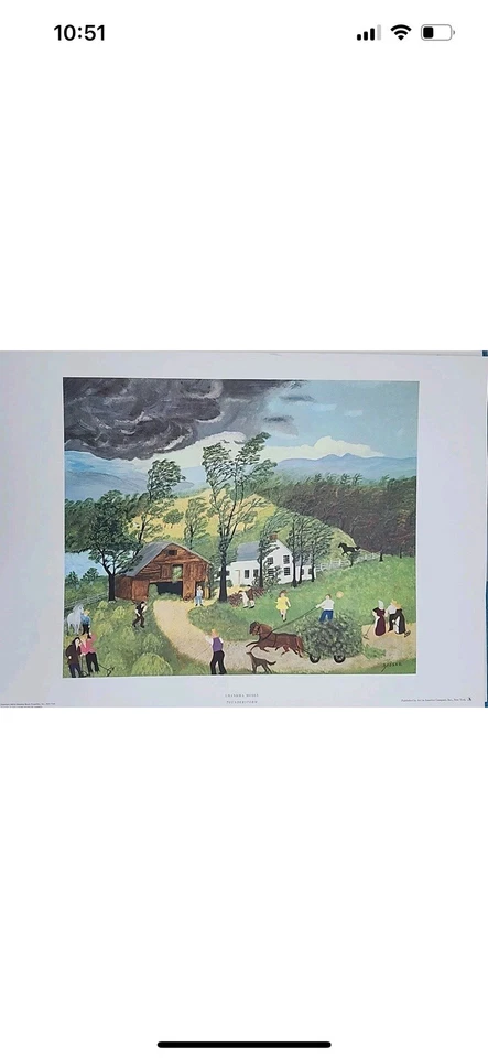 Cartera De Colección Abuela Moisés De Ocho Pinturas 14x20" Arte Popular Temporadas Agricultura  Foto 2 de 4