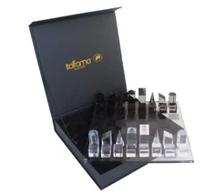 Italfama Acrylic Chess Set, Geometric Pieces, 30x30cm Board, Made in Italy