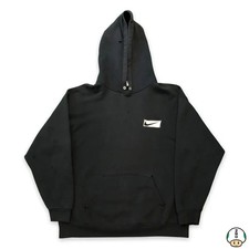 Vintage Nike Hoodie Mens Large Black Box Logo Swoosh Faded Distressed 90s Grunge