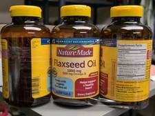 Nature Made Flaxseed Oil 1000 mg 180 Softgels 3 Pack Exp: 12/2025