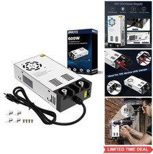 AC to DC Converter 12V 600W 50A Power Supply Wall Mount Cooling Fan LED