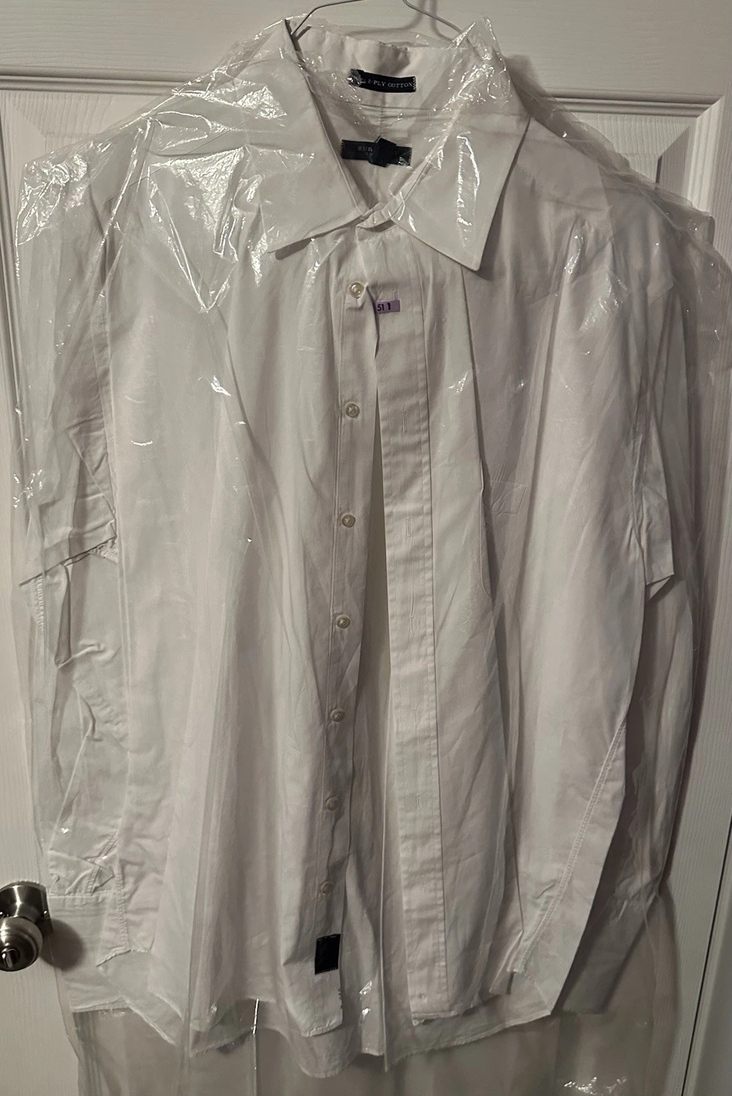 Camicia elegante Burberry London bianca con bottoni anni 100 2 strati cotone 17 1 2 36