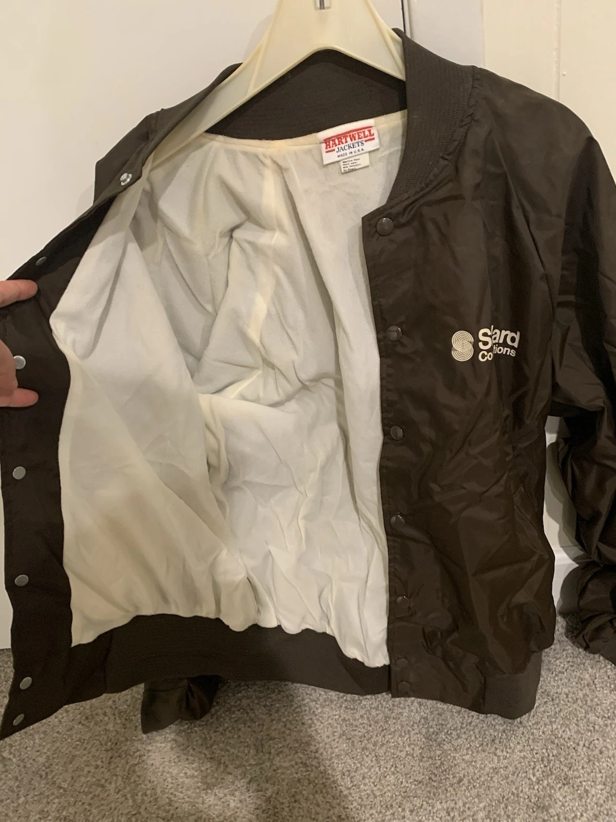 Vintage Hartwell Standard Communications Jacket USA Brown Bomber Men’s L Fits M image 2