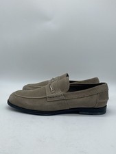 Gucci Horsebit Loafers Taupe Suede Made in Italy Men's Shoes Size 7