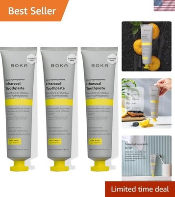 Nano Hydroxyapatite Toothpaste - Gentle Charcoal Yuzu Mint for Families - 3 Pack