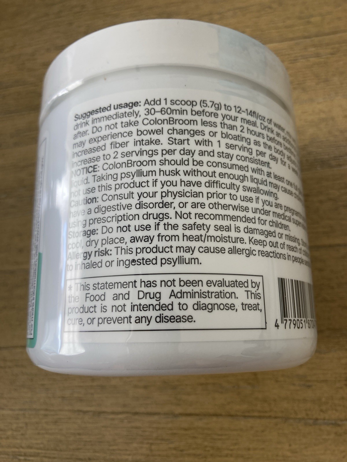 ColonBroom Digestive Health Fiber Supplement 8.04 Oz Strawberry Exp: 05-2027 NEW