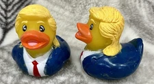2 Donald Trump Rubber Ducks Small 2.3 Inch, Funny Trump Duckies Rinco Duck