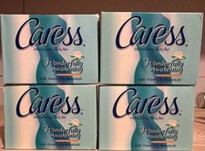 Caress Wonderfully Awakening Water Lily & Botanicals 4 - 4.75 oz bars HTF