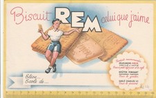 Ancien Buvard vintage Biscuit REM celui que j'aime REIMS