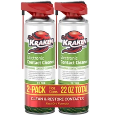 Kraken Bond TE-108 Electronic Contact Cleaner Spray, 11 oz, 2 Pack