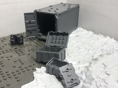 Halo COD Grey Connex, Utility Cases & Oil Barrels Mega Bloks Construx Compatible