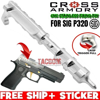 CROSS ARMORY STAINLESS STEEL CNC STRIKER Firing Pin for SIG P320 SMOOTHER PULL