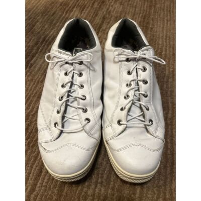 Classic White Leather Lace-up Sneakers Casual Athletic Comfort Shoes