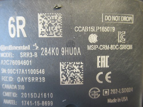 NISSAN MAXIMA RH BLIND SPOT ALERT MODULE 2017-2020, USED, 284K09HU0A - Picture 8 of 8