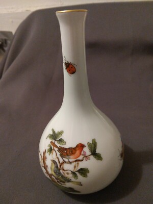 HEREND Hungary HandPainted Porcelain Bird Butterfly Bouquet Tiny