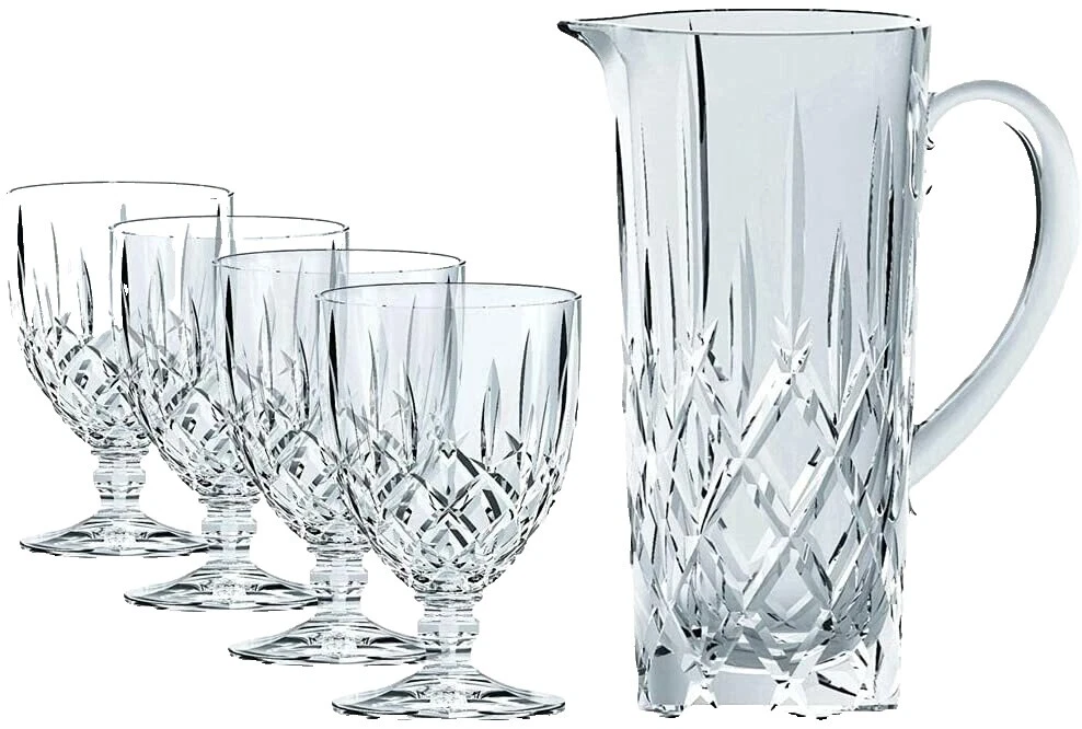 Jarras y vasos de cristal establece