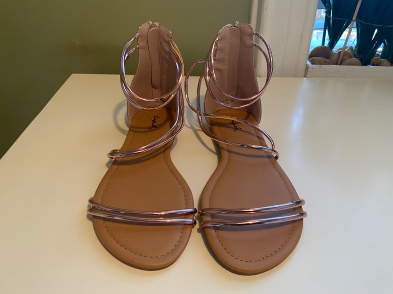 Qupid Sandals, Metalic, Size:9