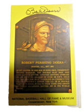 Bobby Doerr Autographed Hall of Fame Plaque Postcard Boston Red Sox