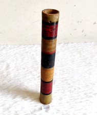 19c Antique Handmade Colorful Lacquered Wooden Map Document Holder Box Old WN296