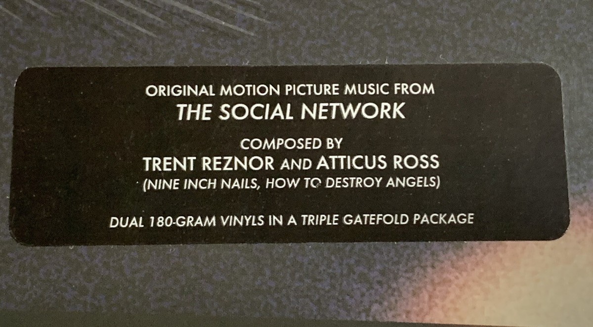 New Social Network 2LP 12” Vinyl Soundtrack Trent Reznor