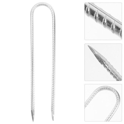 8 Pcs Gardening Anchor U-Nail Man Camping Tent Pegs Sand Ground Stakes - Picture 2 of 12