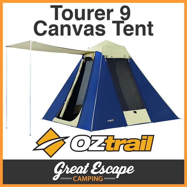 OZtrail Tent Tourer 9 Canvas 4 Person Camping Touring 4wd Family