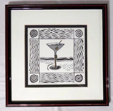 Limited Edition 9/100 Hand Painted Martini Print Art Deco
