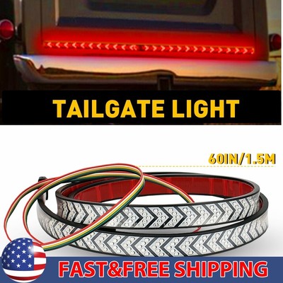 60'' Truck Tailgate LED Light Bar Brake Reverse Turn Signal Stop Tail Strip 2022