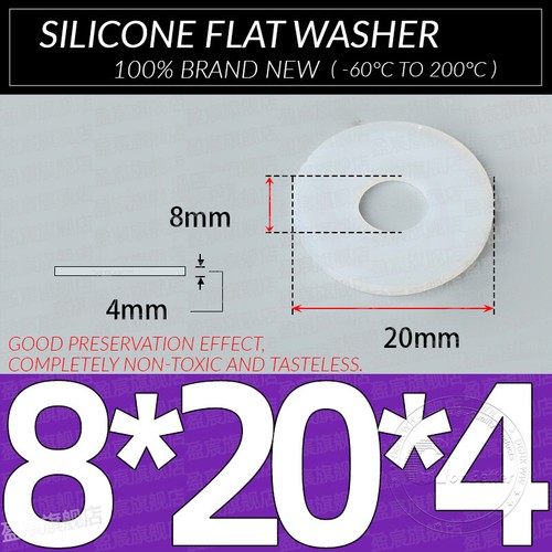 1MM - 5MM THICK WHITE SILICONE HIGH TEMP FLAT RING RUBBER WASHER SEAL GASKETS - Picture 114 of 255
