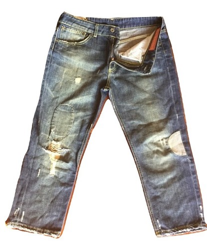 Jeans da donna Dondup Wild Modello Capri Sfilacciato Denim Taglia 28 Made  Italy | eBay