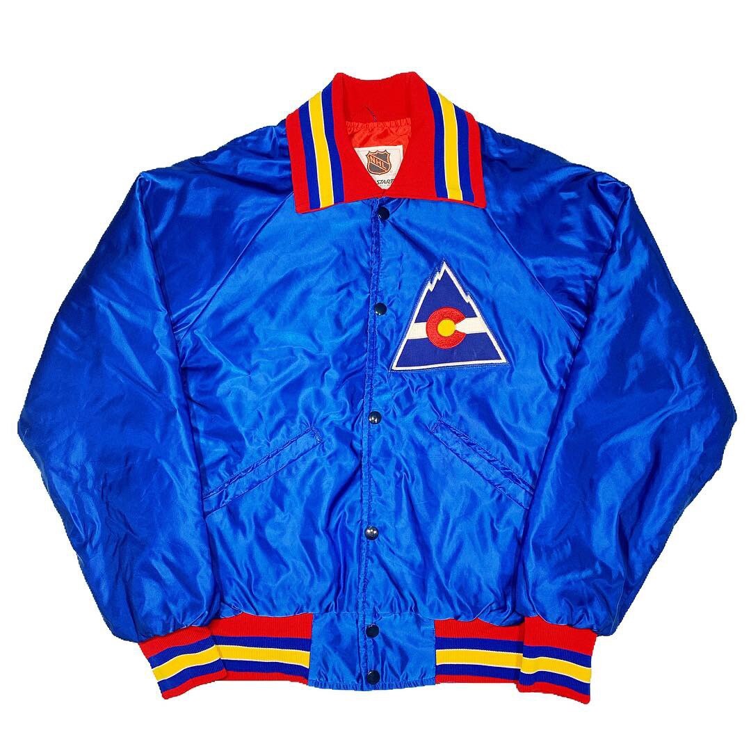 Vtg Rare NHL Colorado Rockies / Avalanche Satin Starter