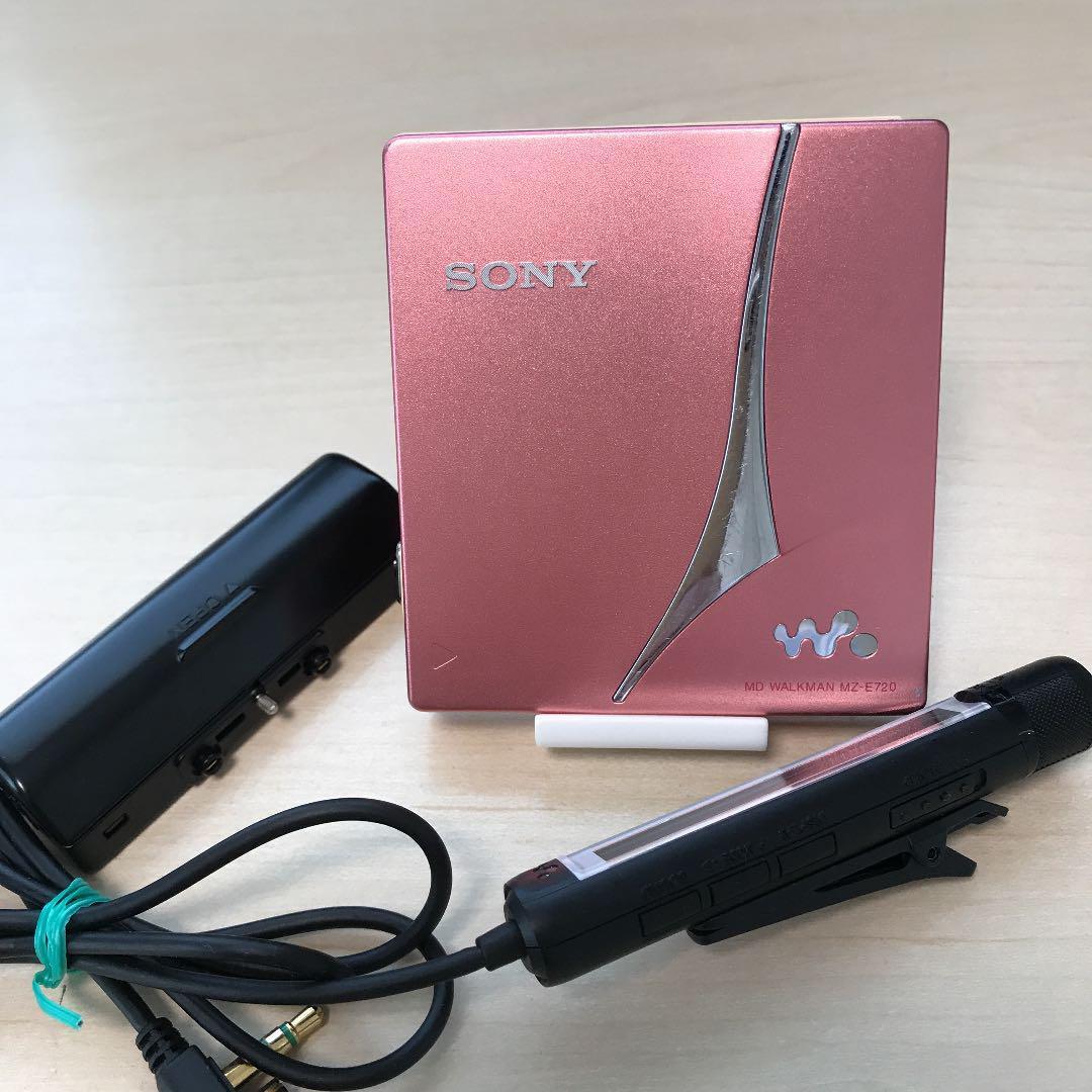 SONY Walkman MZ-E720 Portable MD Mini Disc player Pink with SONY Walkman MZ-E720 Portable MD Mini Disc player Pink with