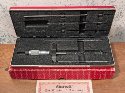 STARRETT 0-6 Inch DEPTH MICROMETER SET NO 449BZ