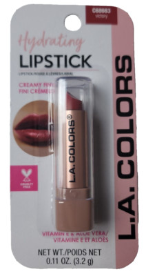 L.A. Colors Hydrating Lipstick Victory C68663 0.11 oz. New Sealed