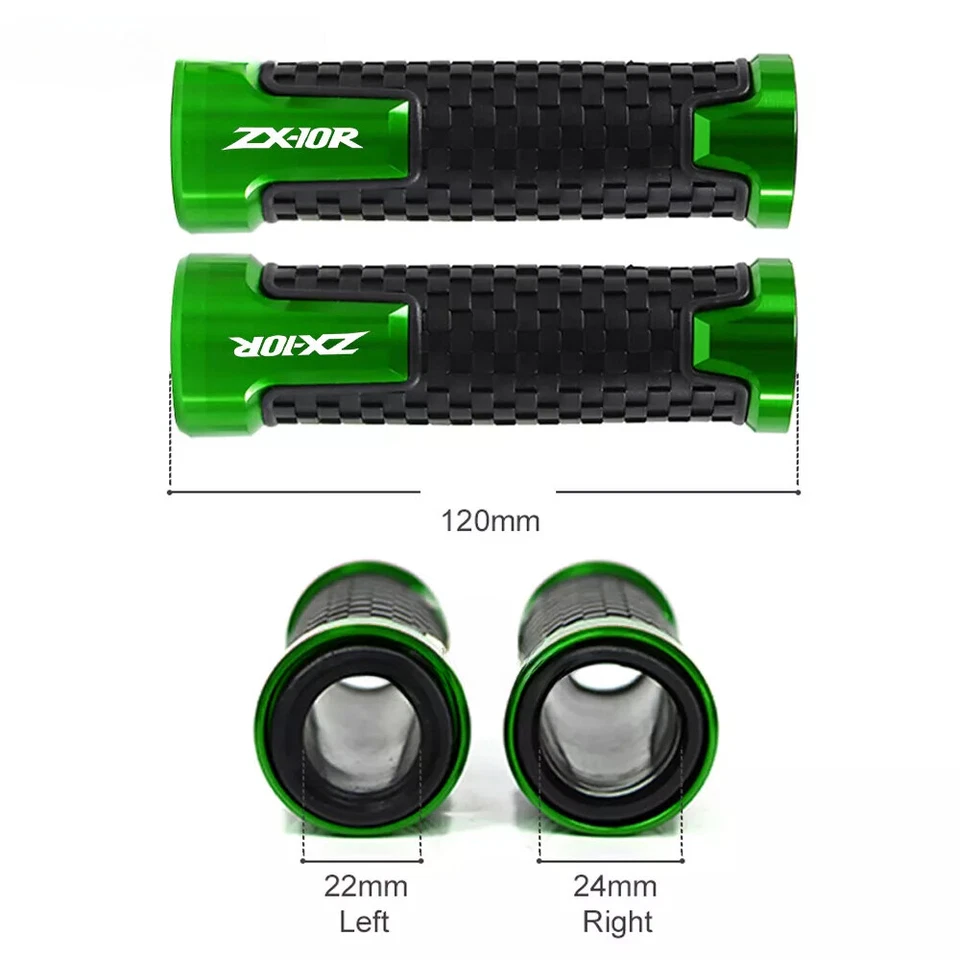 Green For KAWASAKI NINJA ZX-10R 2006-2015 Brake Clutch Levers Handlebar Grip Cap Foto 4 de 4