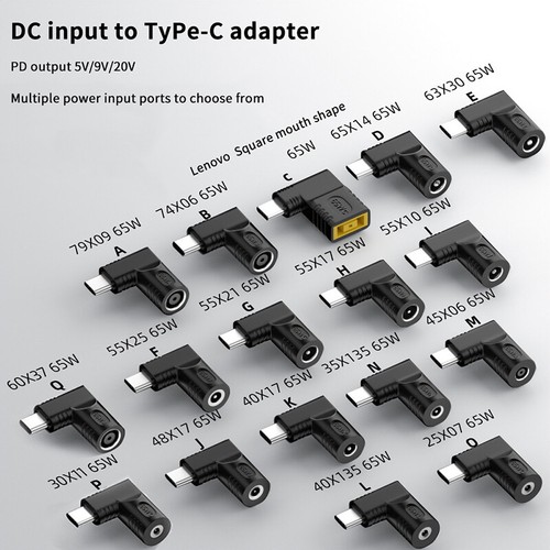 65W Laptop Power Adapter DC Female To USB Type C Male Converter For Dell Lenovo - Zdjęcie 10 z 29
