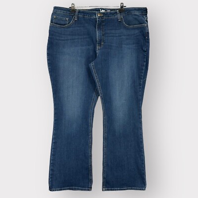 LEE Regular Fit Bootcut Jeans Women Size 24 Blue  Mid-Rise Pockets X09