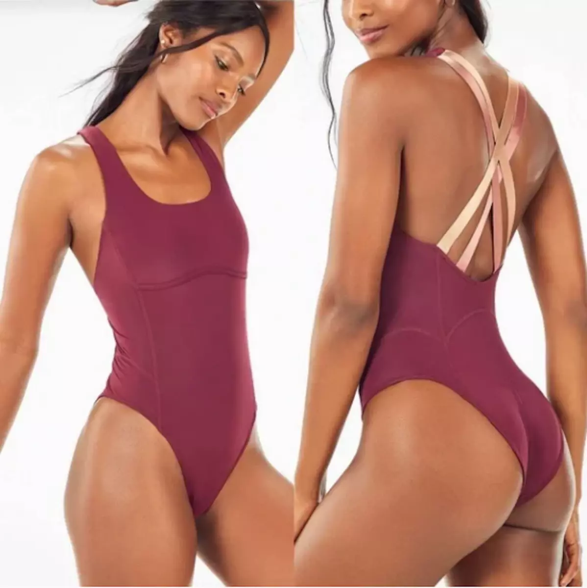 FABLETICS Jeanette Bodysuit 1X Active Strappy Cross Back Women NWT  tk2040325