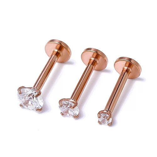 Cartilage Earrings Stud Piercing Gem Flat Disc Back Tragus Nose Helix Labret UK - Picture 10 of 14