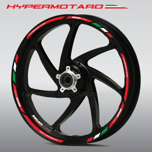 decalcomanie ruota adesivi strisce cerchio per Ducati Hypermotard 939 796 1100SP - Foto 1 di 5