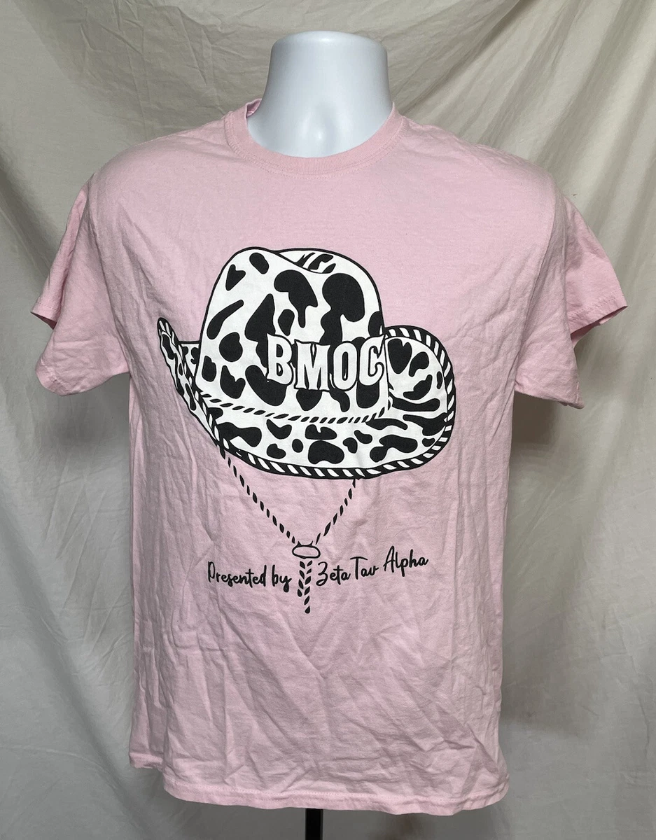 Big Man On Campus Zeta Tau Alpha Shirt Adult Medium Pink T Shirt Pre Owned