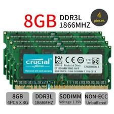 Mémoire RAM Crucial 4 Go DDR3 SODIMM - Pour PC Portable - État Occasion Fonctionnel