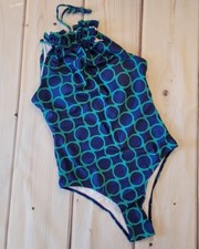 NWT, Small, Women's Halter One-piece Swimsuit, Blue Turquoise, Resort