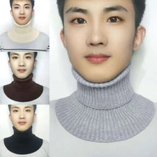 Men Women Faux Turtleneck Knitted Scarf Neck Winter Warm Collar False Blouse Bib