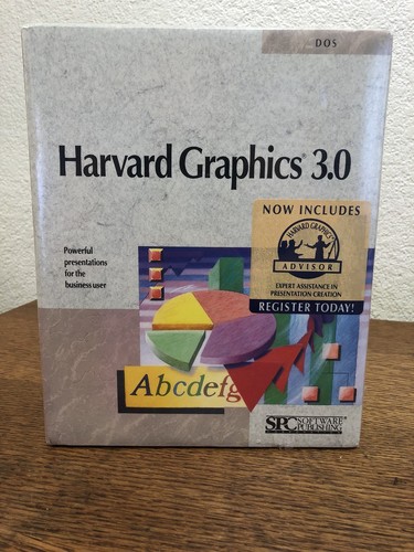 Vintage Dos Computer Harvard Graphics 3.0 Brand New Sealed - Picture 8 of 12